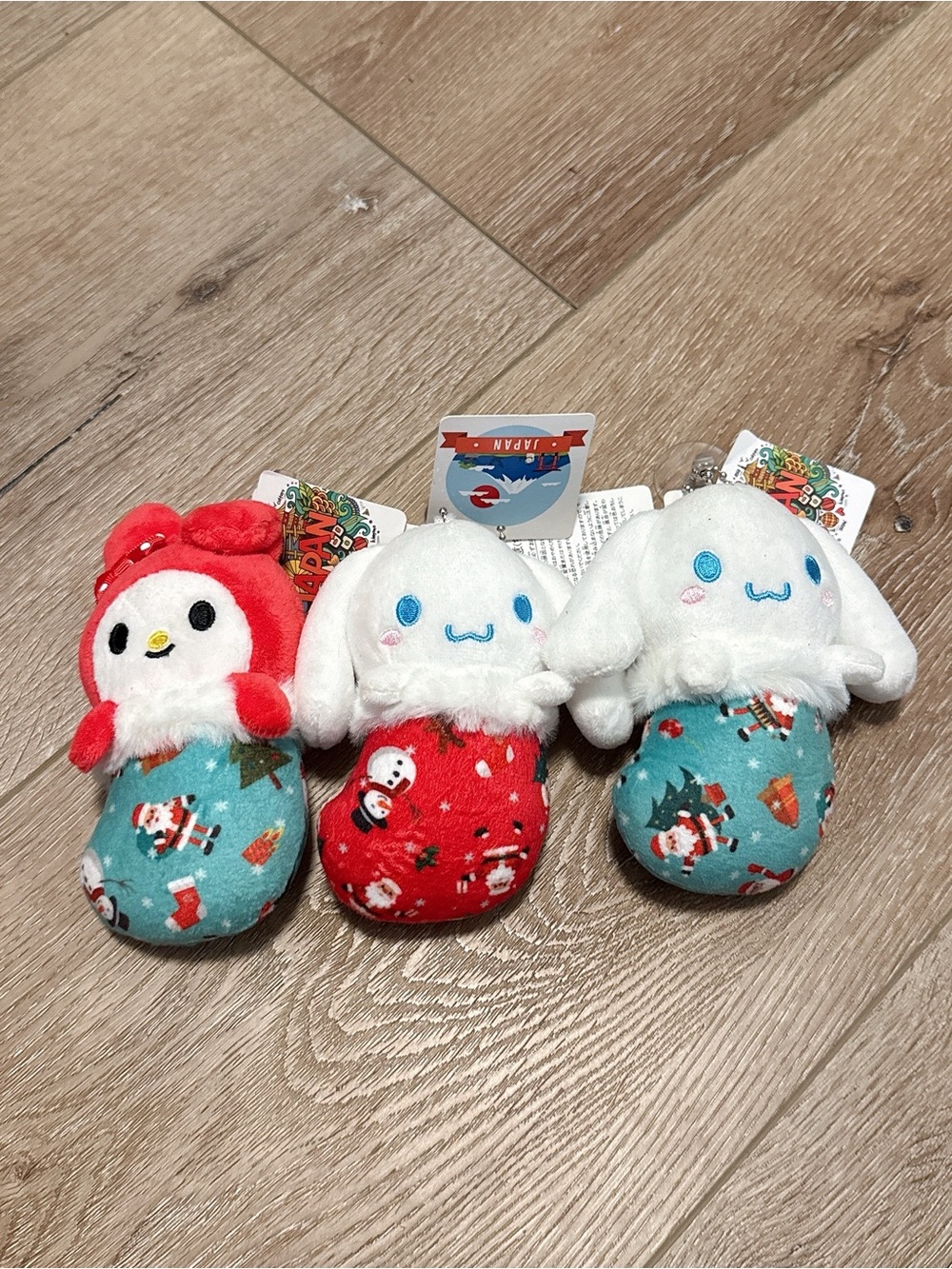 Sanrio Holiday my melody coPlush Trio - White, Red & Aqua Cinnamoroll